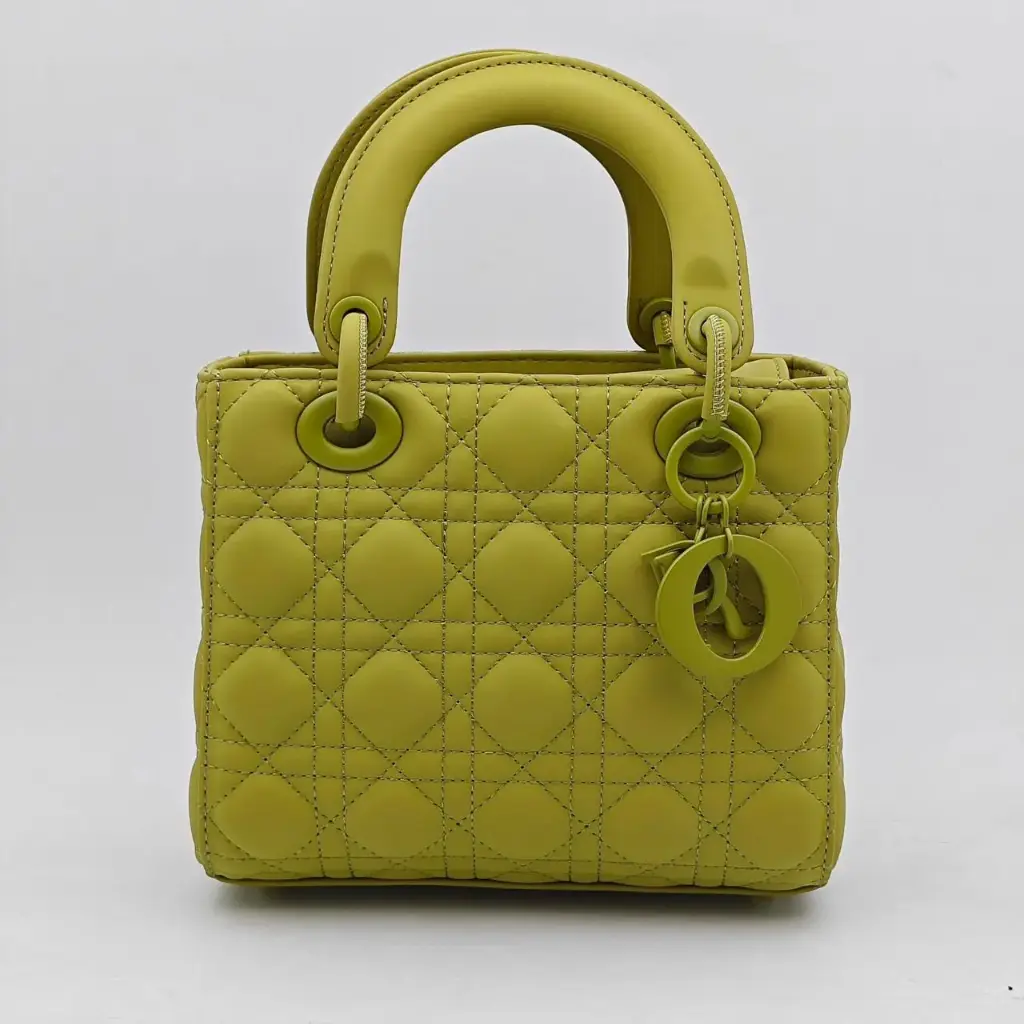 Sac à main Lady Dior en cuir Vert