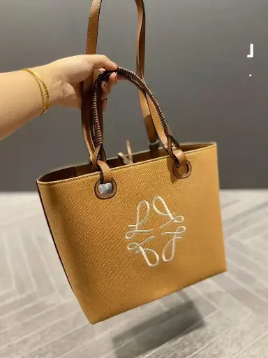 Petit sac fourre-tout en toile jaune Anagram-Jacquard