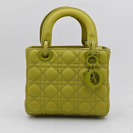 Sac à main Lady Dior en cuir Vert