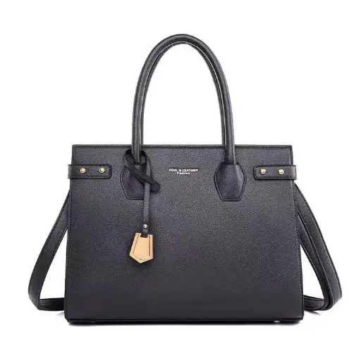 Sacs à main noir authentiques pour femmes en cuir épaule Top-handle Sacs à bandoulière Casual Tote Sac